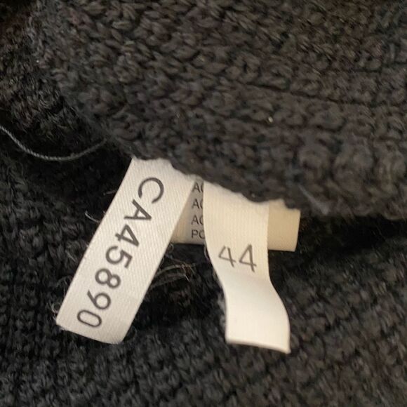 Black Wool Blend Cowl Neck Knit Midi Sweater Dress - Picture 6 of 9